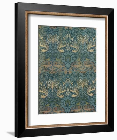 William Morris Peacock and Dragon Textile Design, C.1880-William Morris-Framed Giclee Print