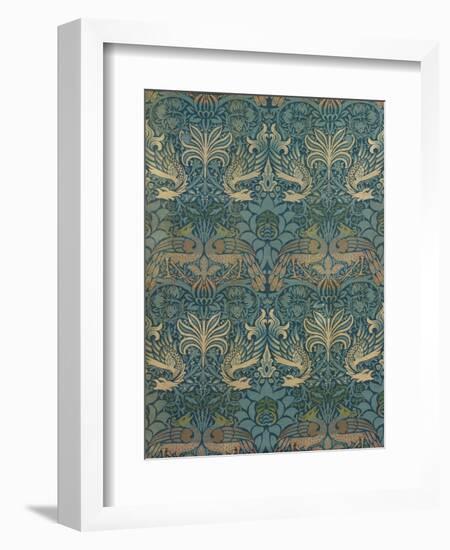 William Morris Peacock and Dragon Textile Design, C.1880-William Morris-Framed Giclee Print