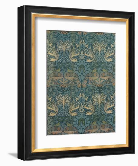 William Morris Peacock and Dragon Textile Design, C.1880-William Morris-Framed Giclee Print