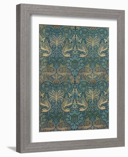 William Morris Peacock and Dragon Textile Design, C.1880-William Morris-Framed Giclee Print