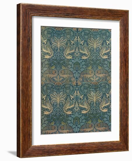 William Morris Peacock and Dragon Textile Design, C.1880-William Morris-Framed Giclee Print