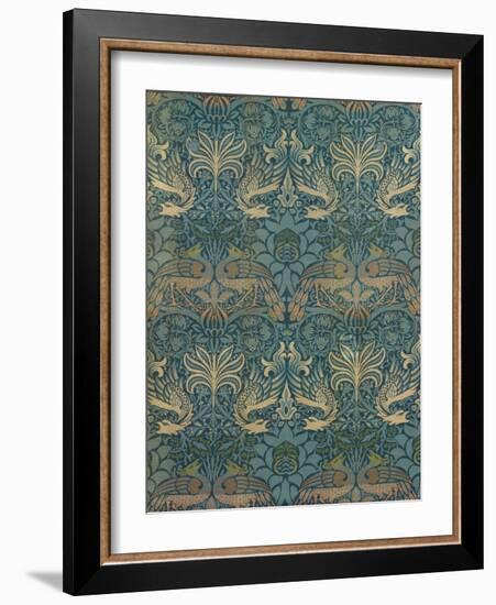 William Morris Peacock and Dragon Textile Design, C.1880-William Morris-Framed Giclee Print