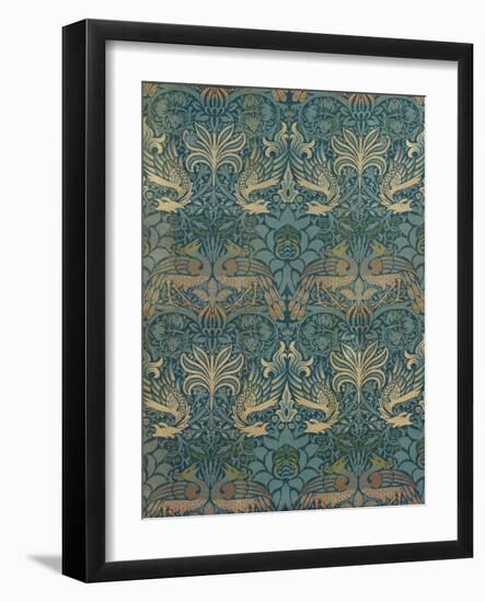 William Morris Peacock and Dragon Textile Design, C.1880-William Morris-Framed Giclee Print