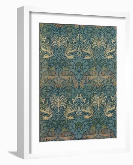 William Morris Peacock and Dragon Textile Design, C.1880-William Morris-Framed Giclee Print