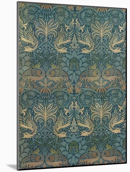 William Morris Peacock and Dragon Textile Design, C.1880-William Morris-Mounted Giclee Print