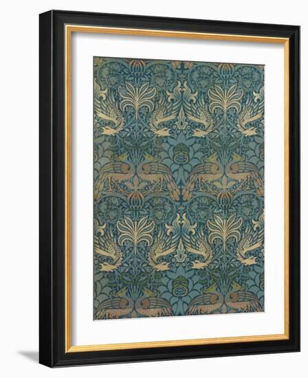 William Morris Peacock and Dragon Textile Design, C.1880-William Morris-Framed Giclee Print