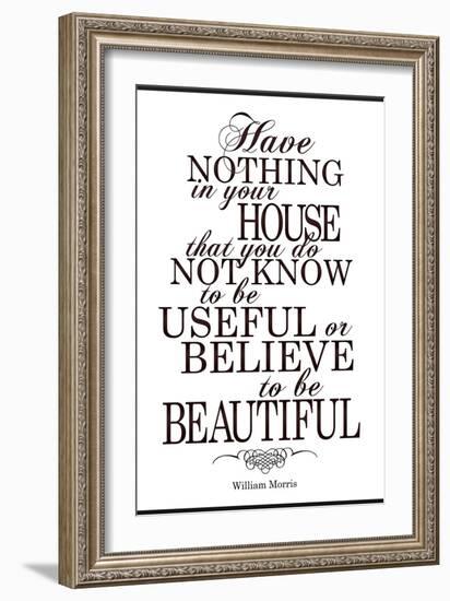 William Morris Useful and Beautiful Poster-null-Framed Art Print