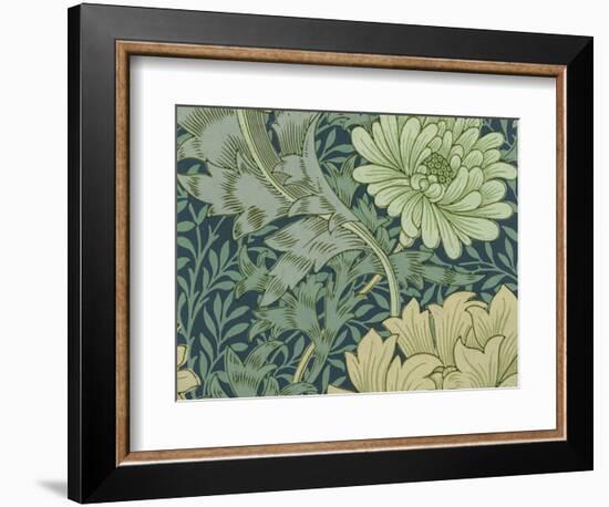 William Morris Wallpaper Sample with Chrysanthemum, 1877-William Morris-Framed Giclee Print