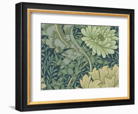 William Morris Wallpaper Sample with Chrysanthemum, 1877-William Morris-Framed Giclee Print