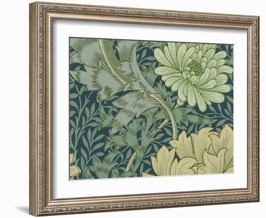 William Morris Wallpaper Sample with Chrysanthemum, 1877-William Morris-Framed Giclee Print