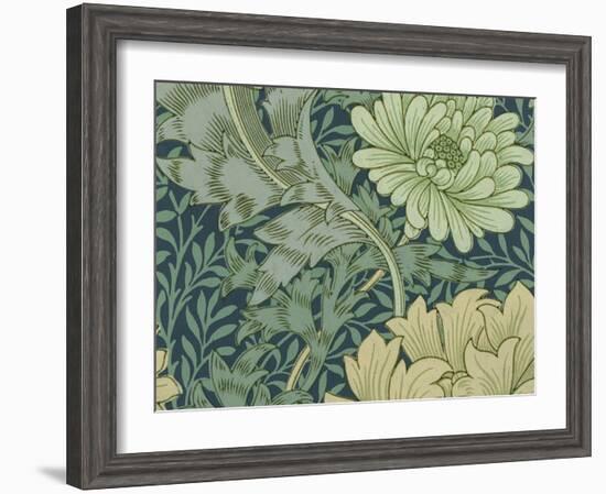 William Morris Wallpaper Sample with Chrysanthemum, 1877-William Morris-Framed Giclee Print