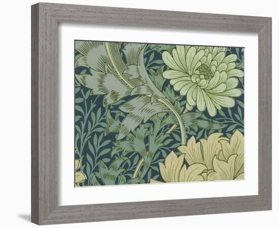 William Morris Wallpaper Sample with Chrysanthemum, 1877-William Morris-Framed Giclee Print