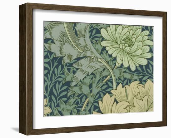 William Morris Wallpaper Sample with Chrysanthemum, 1877-William Morris-Framed Giclee Print