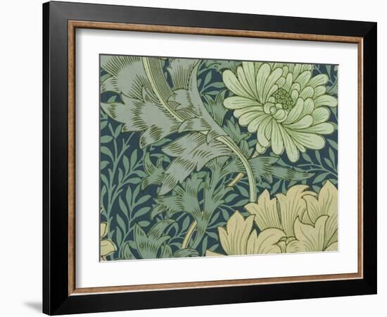 William Morris Wallpaper Sample with Chrysanthemum, 1877-William Morris-Framed Giclee Print