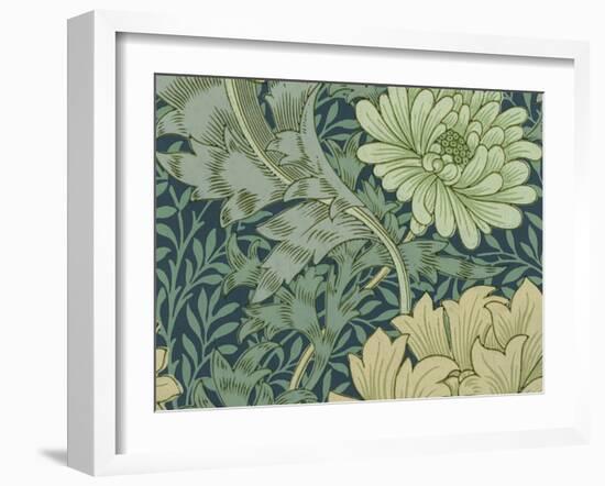 William Morris Wallpaper Sample with Chrysanthemum, 1877-William Morris-Framed Giclee Print