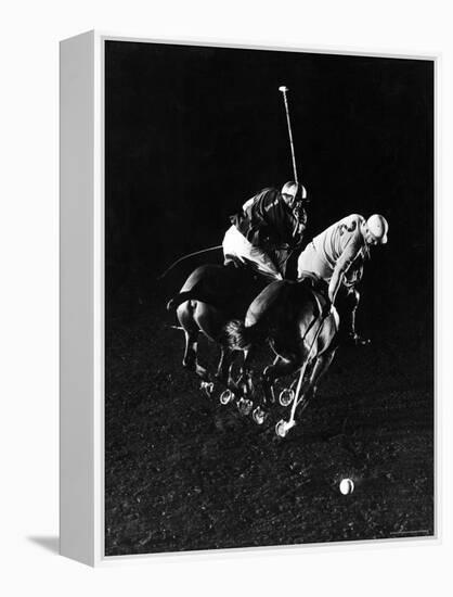 William Nicholls and William Rand of Squadron Polo Team Indoor Polo at National Guard Armory, NYC-Gjon Mili-Framed Premier Image Canvas