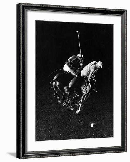 William Nicholls and William Rand of Squadron Polo Team Indoor Polo at National Guard Armory, NYC-Gjon Mili-Framed Premium Photographic Print