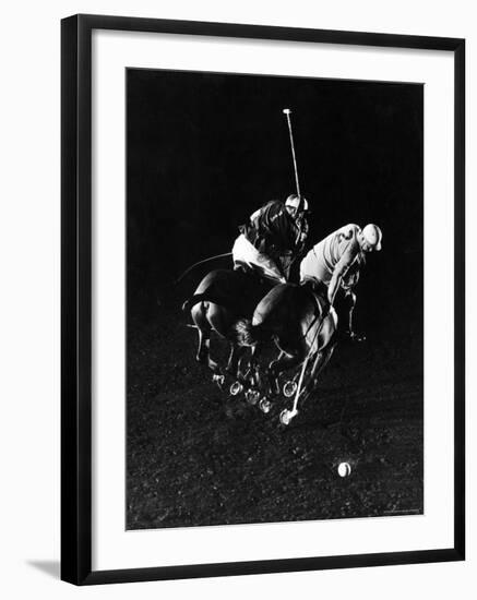 William Nicholls and William Rand of Squadron Polo Team Indoor Polo at National Guard Armory, NYC-Gjon Mili-Framed Premium Photographic Print