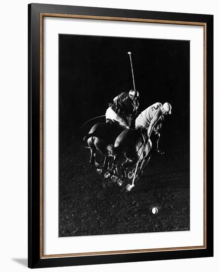 William Nicholls and William Rand of Squadron Polo Team Indoor Polo at National Guard Armory, NYC-Gjon Mili-Framed Premium Photographic Print