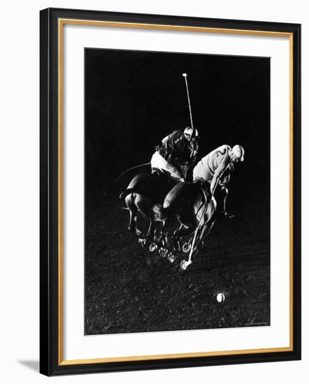 William Nicholls and William Rand of Squadron Polo Team Indoor Polo at National Guard Armory, NYC-Gjon Mili-Framed Premium Photographic Print