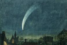 Donati's Comet over Balliol College (W/C with Scratching Out on Paper)-William of Oxford-Framed Premier Image Canvas
