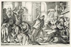 Jesus Casting the Moneylenders Out Ot the Temple-William Oliver-Giclee Print