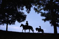 Father and Son Riding Horses-William P. Gottlieb-Photographic Print
