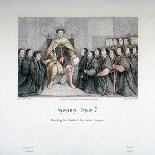 Henry VIII Granting the Charter to the Barber Surgeons, 16th Century-William P Sherlock-Mounted Giclee Print