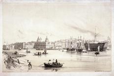 View of the New London Bridge from the Pool of the River Thames, 1841-William Parrott-Framed Giclee Print