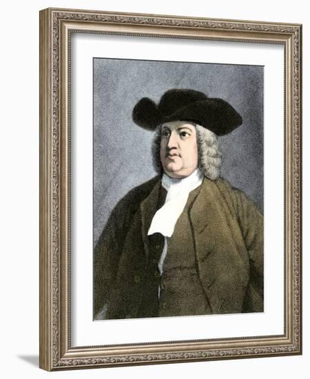 William Penn (1644-1718) English Quaker Founder of Pennsylvania State in 1682 (Engraving)-Unknown Artist-Framed Giclee Print