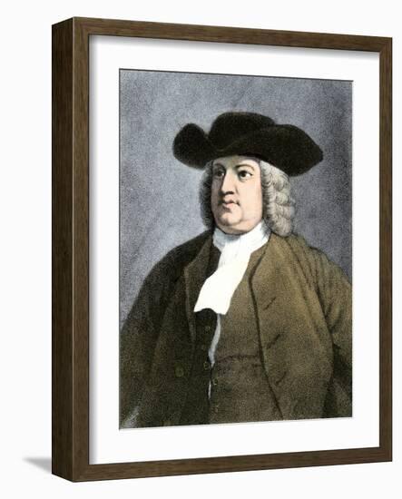 William Penn (1644-1718) English Quaker Founder of Pennsylvania State in 1682 (Engraving)-Unknown Artist-Framed Giclee Print