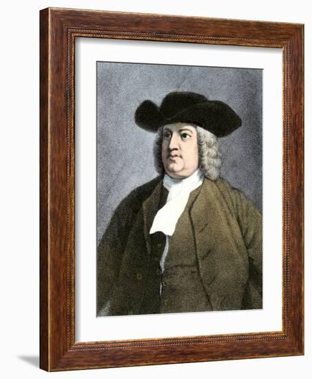 William Penn (1644-1718) English Quaker Founder of Pennsylvania State in 1682 (Engraving)-Unknown Artist-Framed Giclee Print