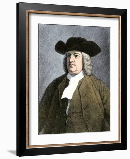 William Penn (1644-1718) English Quaker Founder of Pennsylvania State in 1682 (Engraving)-Unknown Artist-Framed Giclee Print