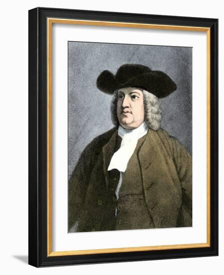 William Penn (1644-1718) English Quaker Founder of Pennsylvania State in 1682 (Engraving)-Unknown Artist-Framed Giclee Print