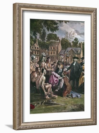 William Penn, English Quaker Colonist, Treating with Native North Americans, 1682 (1771-177)-Benjamin West-Framed Giclee Print