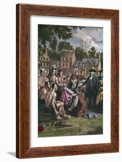 William Penn, English Quaker Colonist, Treating with Native North Americans, 1682 (1771-177)-Benjamin West-Framed Giclee Print