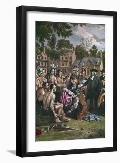 William Penn, English Quaker Colonist, Treating with Native North Americans, 1682 (1771-177)-Benjamin West-Framed Giclee Print