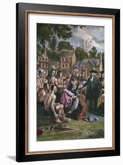 William Penn, English Quaker Colonist, Treating with Native North Americans, 1682 (1771-177)-Benjamin West-Framed Giclee Print