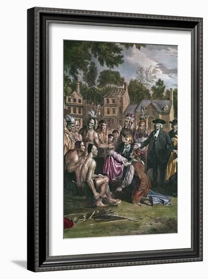 William Penn, English Quaker Colonist, Treating with Native North Americans, 1682 (1771-177)-Benjamin West-Framed Giclee Print