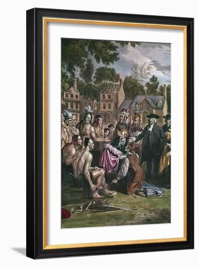 William Penn, English Quaker Colonist, Treating with Native North Americans, 1682 (1771-177)-Benjamin West-Framed Giclee Print