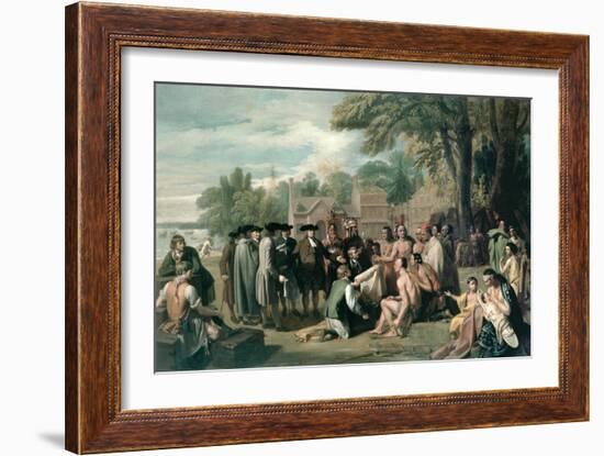 William Penn's Treaty with the Indians in November 1683, Painted 1771-72-Benjamin West-Framed Giclee Print