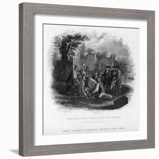 William Penn's Treaty with the Indians, Pennsylvania, 1681-John Tallis-Framed Giclee Print