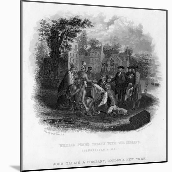William Penn's Treaty with the Indians, Pennsylvania, 1681-John Tallis-Mounted Giclee Print