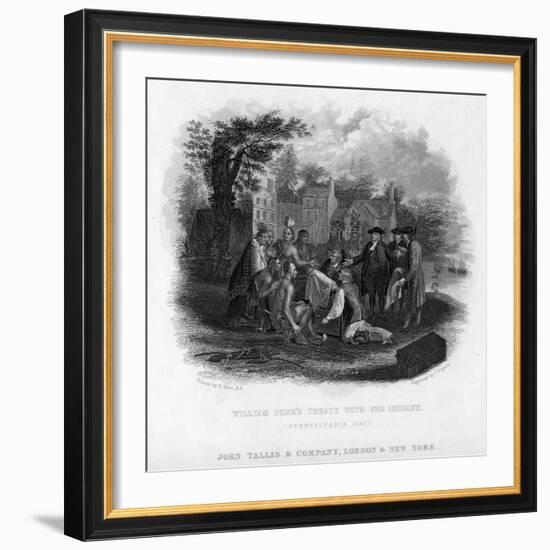 William Penn's Treaty with the Indians, Pennsylvania, 1681-John Tallis-Framed Giclee Print