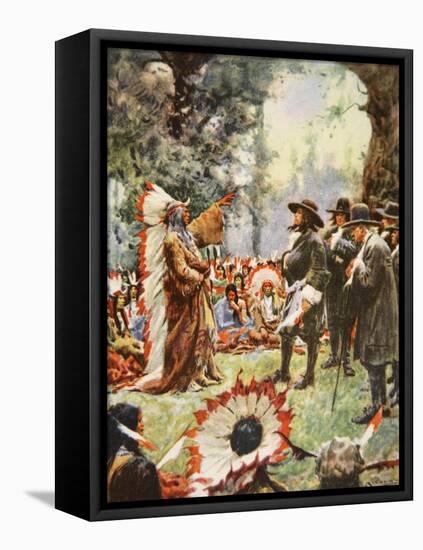 William Penn's Treaty with the Indians-Arthur C. Michael-Framed Premier Image Canvas