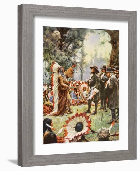 William Penn's Treaty with the Indians-Arthur C. Michael-Framed Giclee Print