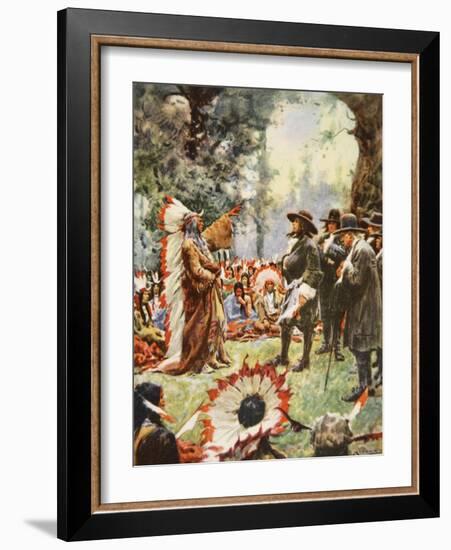 William Penn's Treaty with the Indians-Arthur C. Michael-Framed Giclee Print