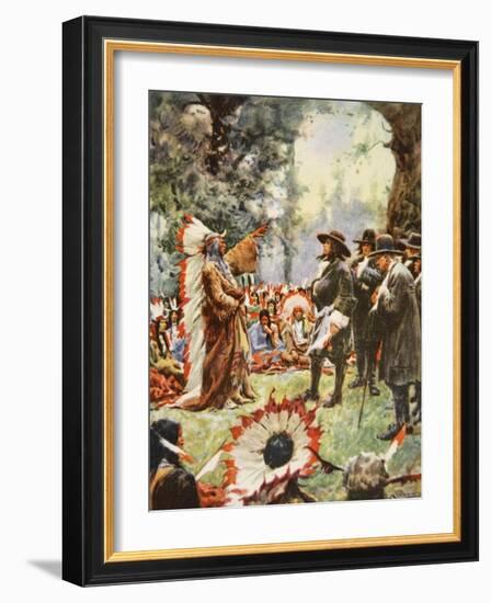 William Penn's Treaty with the Indians-Arthur C. Michael-Framed Giclee Print