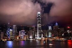 Hong Kong Harbor at Night from Kowloon Reflection-William Perry-Photographic Print