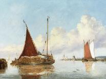 Barge Carrying Reeds on the Norfolk Broads-William Philip Barnes Freeman-Mounted Giclee Print